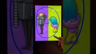 Felonius Gru Despicable me + Creek the Trolls mixing characters #trolls #aiart #ai #shorts