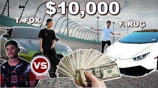 LAMBORGHINI VS GTR RACE!! ($10,000 BET Tanner Fox vs FaZe Rug)