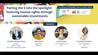 Putting the S into the spotlight: fostering human rights through sustainable investments