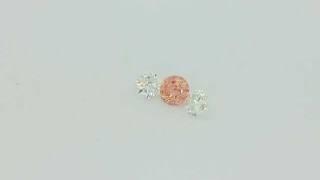 Peachy Pink Chatham Created Diamond and White Gemesis Diamonds