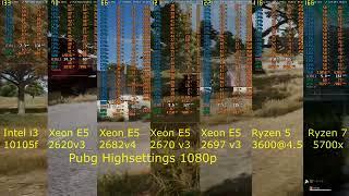 Pubg_i3 10105f / Xeon2620v3 / Xeon2682v4 / Xeon2670v3 / Xeon2697v3 / Ryzen 3600/Ryzen 5700x+RTX2060s