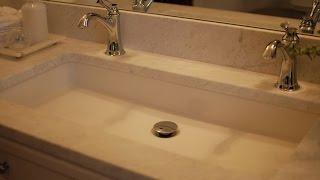 Trough Bathroom Sink With Two Faucets