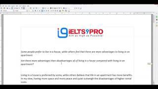 IELTS9PRO House or apartment Advs vs Disadvs Essay Intro Commentary