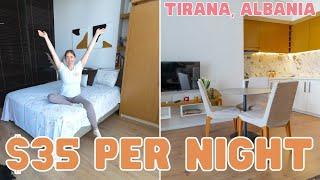 Tirana Airbnb Tour. $35 a Night in Albania Capital City. Modern & Clean Apartment in Safe Area.