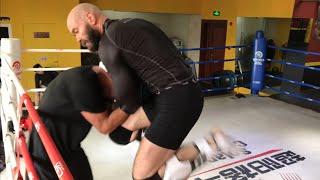 Ramsey Dewey MMA coach, retired pro fighter: Kickboxing sparring session