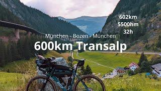 600km München - Bozen - München | Solo Transalp in 32h | Rennrad Bikepacking