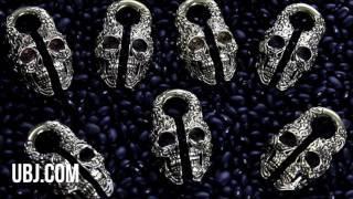 Sugar Skull Brass Ear Weights | UrbanBodyJewelry.com