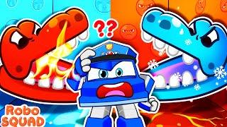 Hot and Cold Crocodile Challenge ️ Dont Be Angry, Jake | RoboSquad Kids Cartoon