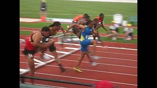 Aries Merritt (12.93) wins Olympic Trials 110m Hurdles, 2012 Eugene, OR; Jason Richardson (12.98)