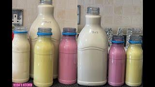 Best homemade flavoured soy milk with only 4 ingredients | @Veeba's kitchen.