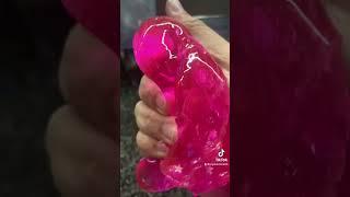 Pretty pink slime with random stuff on it#satisfying #asmr #shorts #slime #slimevideos