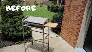 (2 of 3) Thrift Store Haul: BEFORE and AFTER Metal Standing Desk Makeover! - Thrift Diving