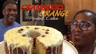 Cranberry Orange Pound Cake | Orange Cream Cheese Glaze | #GlazeGirl