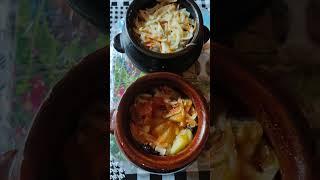 Жаркое в горшочках с жареными шампиньонами.