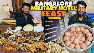 Bangalore FAMOUS !! Ragi ಮುದ್ದೆ & Non veg ಊಟ - Bhairaveshwara Military Hotel