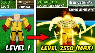 Level 1 to Max Level as Saitama using Every Fighting Style | Full Gear Angel V4 In Blox Fruits