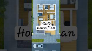 28x40 House Plan With Elevation l, w8 x 40 Floor Plan, 29 by 40 House Map with Elevation #ytshorts