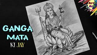 Ganga Maa Drawing with Pencil | Ganga puja special Drawing