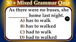 30 + Grammar Tenses Quiz | English Tense Practice Test | English Grammar Quiz | No.1 Quality English