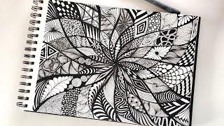 Zentangle art || Zentangle || Doodle art || Zendoodle || mushroom zentangleszen