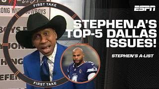 Stephen’s A-list: Top 5️⃣ things WRONG with the Dallas Cowboys!  | First Take