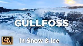 Why You Have to Visit Gullfoss Waterfall In Iceland With Snow And Ice