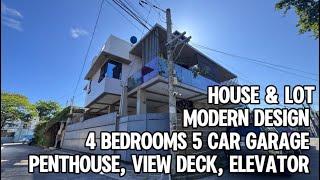 V752-25 Moden design 3 storey house 2 corner lot 398 sqm with penthouse and elevator