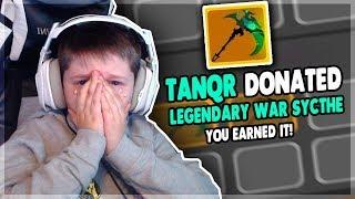 DONATING LEGENDARY ITEMS TO STREAMERS IF THEY WIN *he actually cried* | Roblox: Dungeon Quest