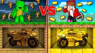 Mikey POOR vs JJ RICH Motorcycle Mine Battle in Minecraft (Maizen)