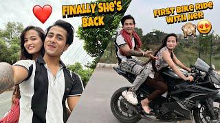 What did Surbhi do on the ride|| Teaching her how to ride a superbike