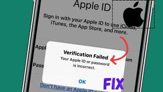 Verification Failed Your Apple ID or Password is incorrect