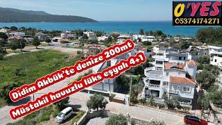 Didim Akbük'te Deniz'e 200mt mesafede merkezde 4+1 full eşyalı muazzam bir villa