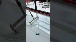 Simple epoxy garage floor coating: white floor with gray accents  #epoxyfloor #epoxyfloors