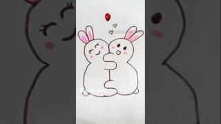 How to draw two bunny from letter S/How to draw rabbit using letter S#shorts#trendingshorts