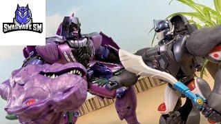 Transformers BEAST WARS Stop Motion - MP32 Optimus Primal vs MP43 Megatron Kingdom Stop Motion