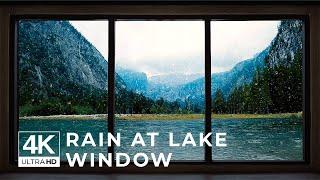 Rain at lake window view - Relaxing, Calming, Ambience, cosy (asmr)