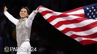 Lee Kiefer defends fencing foil gold vs. U.S. teammate Lauren Scruggs | Paris Olympics | NBC Sports