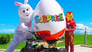 Artem and Bunny Pretend Play Stories with Easter Surprise Eggs Toys