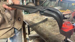 90 Degree Scroll Tongs | Hand Forged Blacksmith Tools