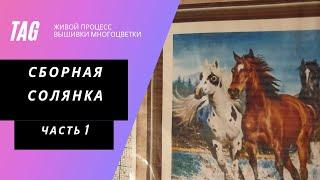 ТЕГ "Сборная солянка" часть 1.  Живой процесс #вышивки #многоцветки