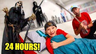 24 HOURS OVERNIGHT IN A HAUNTED SKATEPARK!