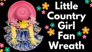 Dollar Tree Little Girl Fan Wreath | Easy Wreath Tutorial | Dollar Tree Wreath Tutorial