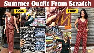 Alia Bhatt Inspired Summer Outfit From Scratch | Handloom Cotton Fabric Market | Co Ord Set