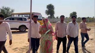 RLP candidate Kanika Beniwal inspecting the polling booth in Lalap of Khinvsar Assembly.