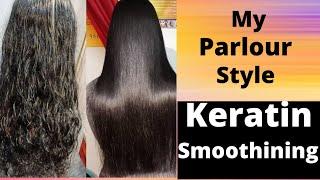 priya's Beauty parlour my parlour style keratin smoothing treatment before and after look