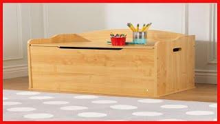 KidKraft Austin Wooden Toy Box/Bench with Safety Hinged Lid - Natural,