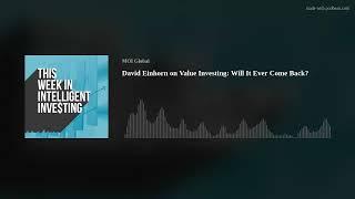 David Einhorn on Value Investing: Will It Ever Come Back?