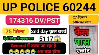 up police DV/PST 27 December fail/pass candidate Official data  Total 174316 बच्चों का dv/pst