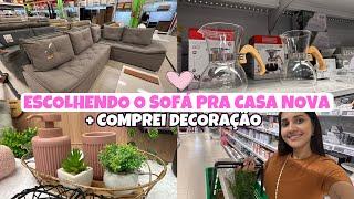 ESCOLHENDO OS MÓVEIS PRA CASA NOVA+ COMPREI DECORAÇÃO (Plantas, Cachepout e Quadro)