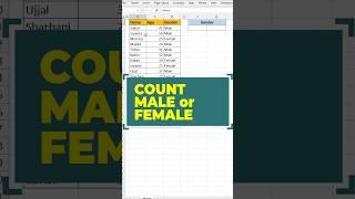 !! Count Male/Female Using COUNTIF Function In Excel!! #excelshorts #exceltricks #msexcel #shorts